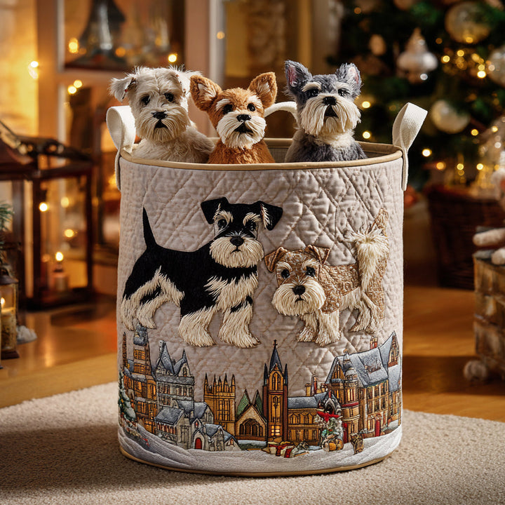 Quilted laundry basket with Schnauzer NCU0DV1094