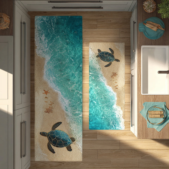 Non-slip kitchen rug with journey through the waves NCU0DV8223