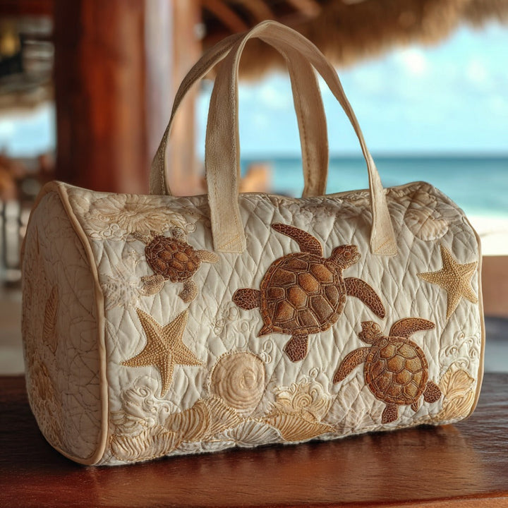Quilted Shoulder Travel Bag with Sea Turtle NCU0DV7495