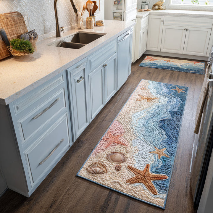 Non-slip kitchen rug with waves and marine atmosphere NCU0DK11813