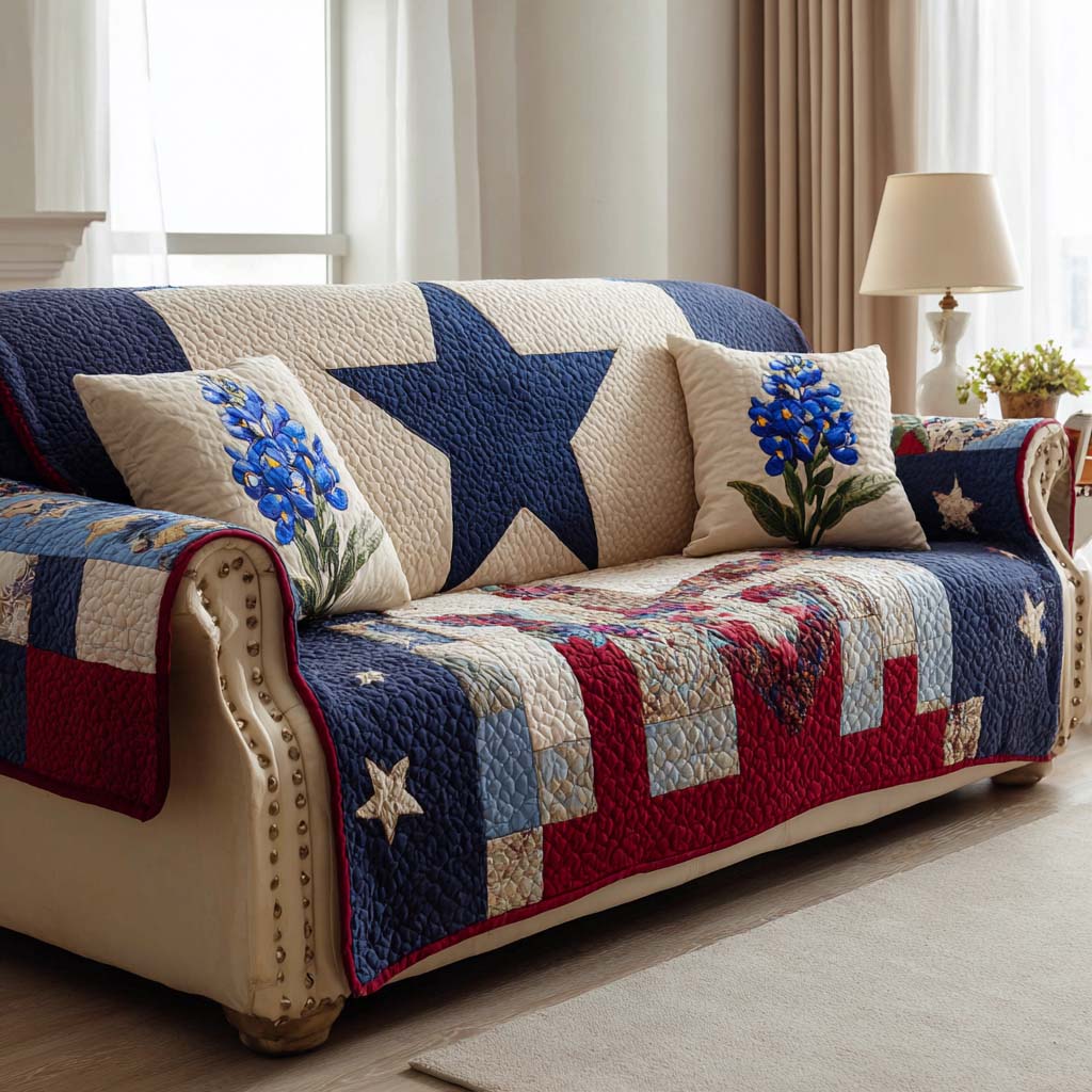 Quilted American Style Sofa Cover NCU0VT373