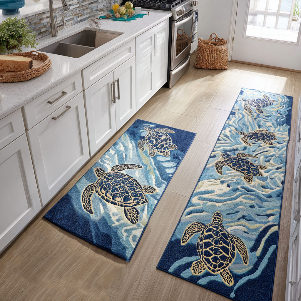 Non-slip Kitchen Mat with Sea Turtle NCU0PT10021