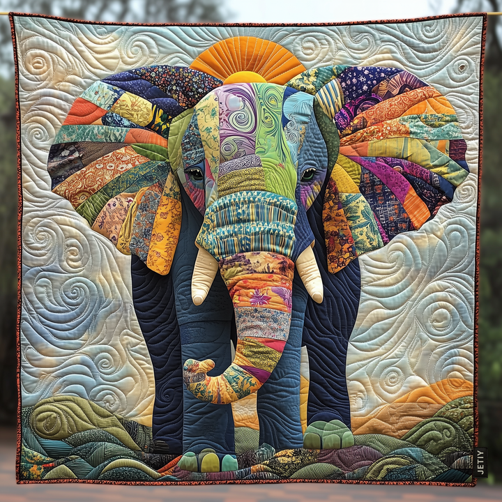 Tribal Elephant Quilted Blanket Harmony NCU0DK666
