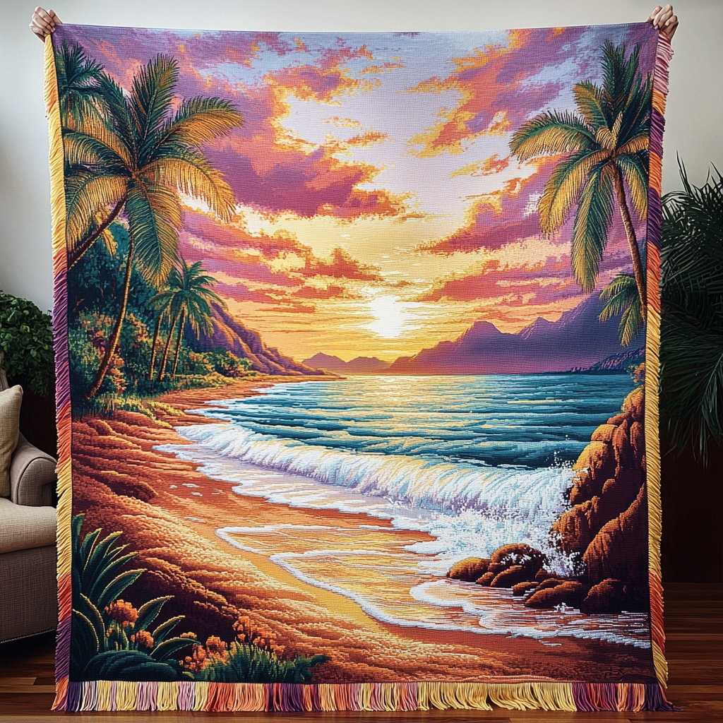 Woven Tropical Dawn Blanket NCU0VH3879