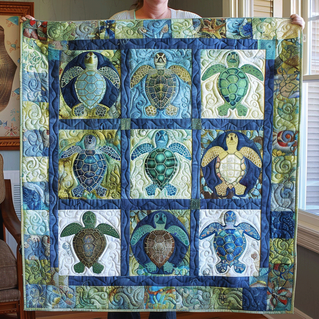 Quilted Blanket Turtle Tide NCU0TL403