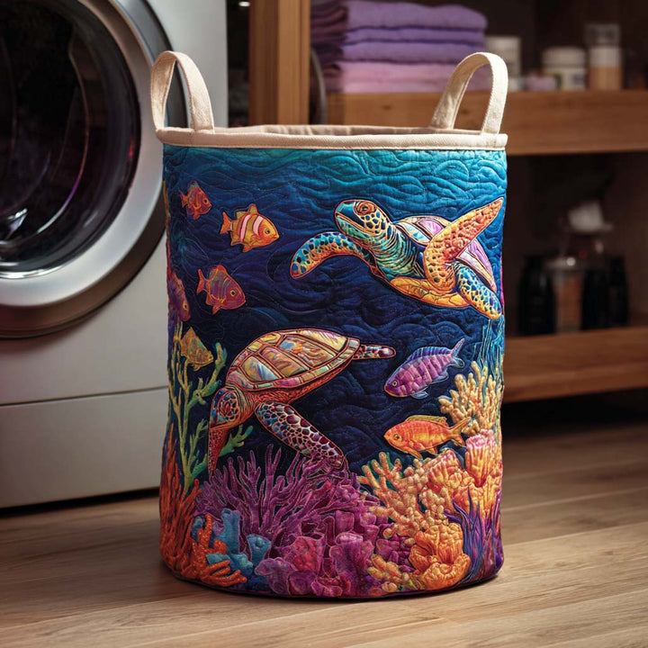 Quilted laundry basket with marine pattern NCU0QN043