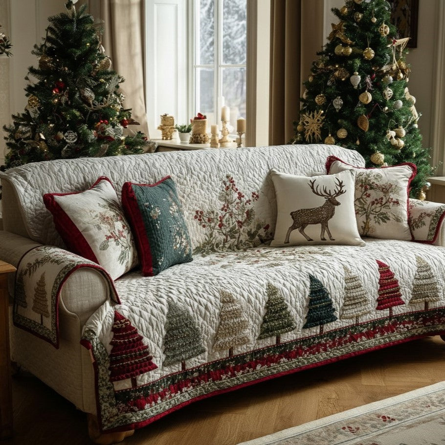 Quilted sofa cover with twilight forest NCU0DV8364