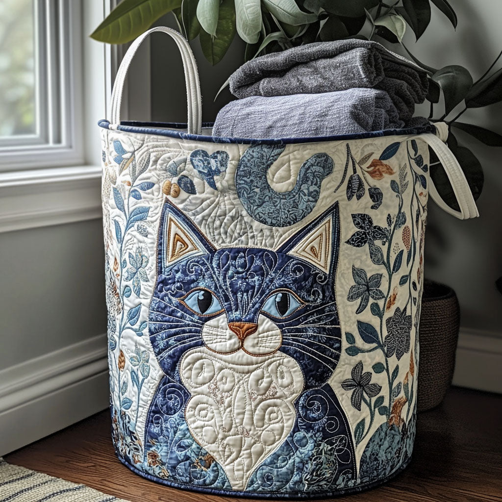 Quilted laundry basket with decorative prints NCU0PTT1214