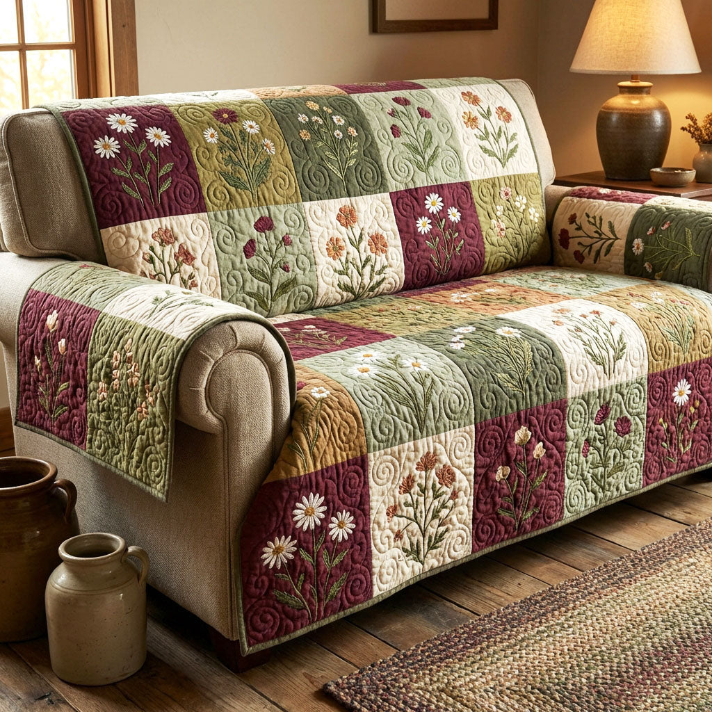 Quilted vintage style sofa cover NCU0TV1553