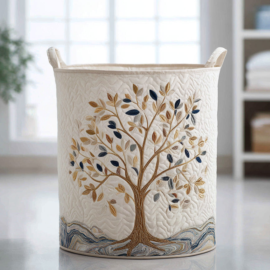 Quilted laundry basket with floral pattern NCU0DV841