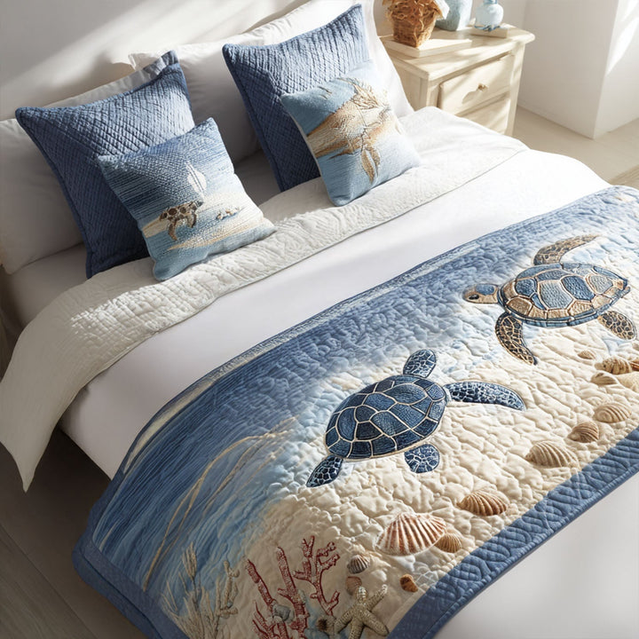Quilted Bed Runner Waterway Wanderer NCU0PT8101