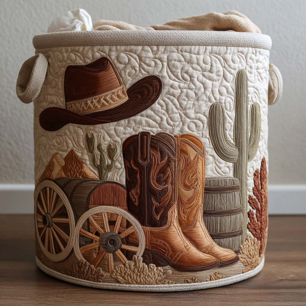 Quilted laundry basket in western style NCU0NNT2660