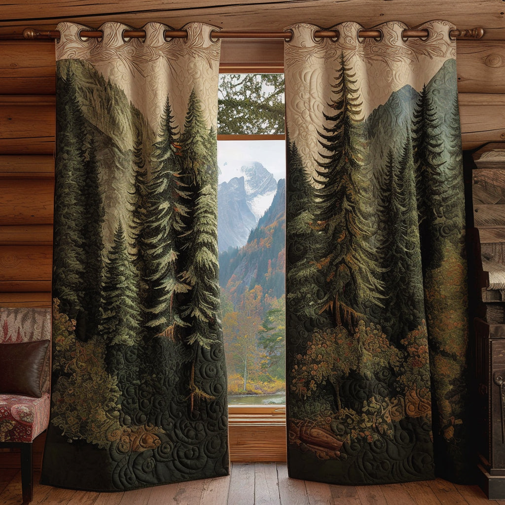 Quilted Curtains Whispering Pines NCU0DV8367