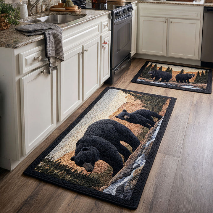 Non-slip kitchen rug with natural style bear NCU0DK11677