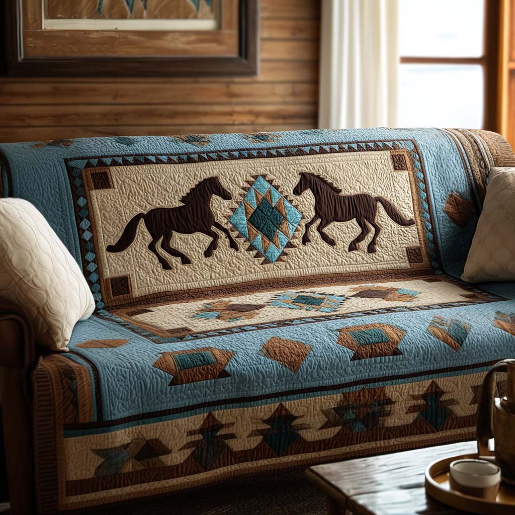 Quilted sofa cover with decorative pattern NCU0VT284