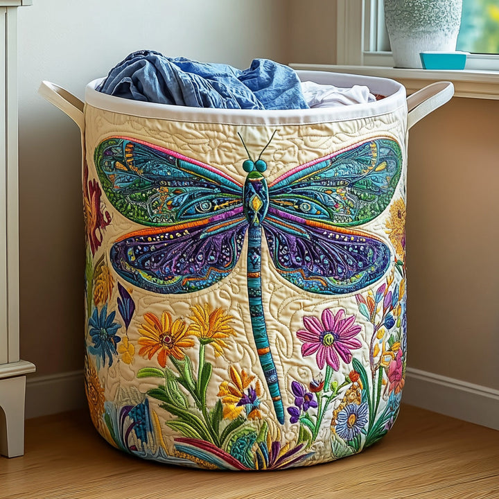 Quilted laundry basket with dragonfly NCU0QN022
