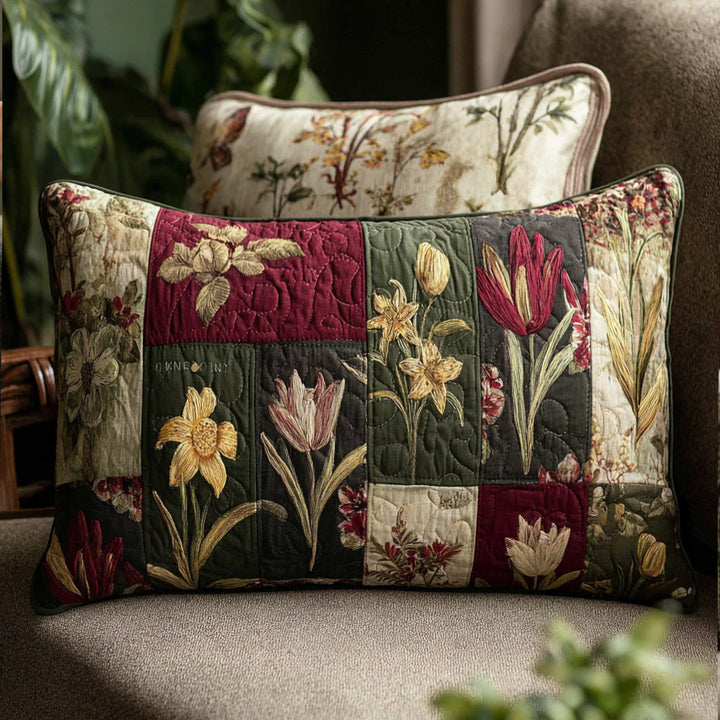 Quilted cushion cover with wildflowers NCU0PT11284
