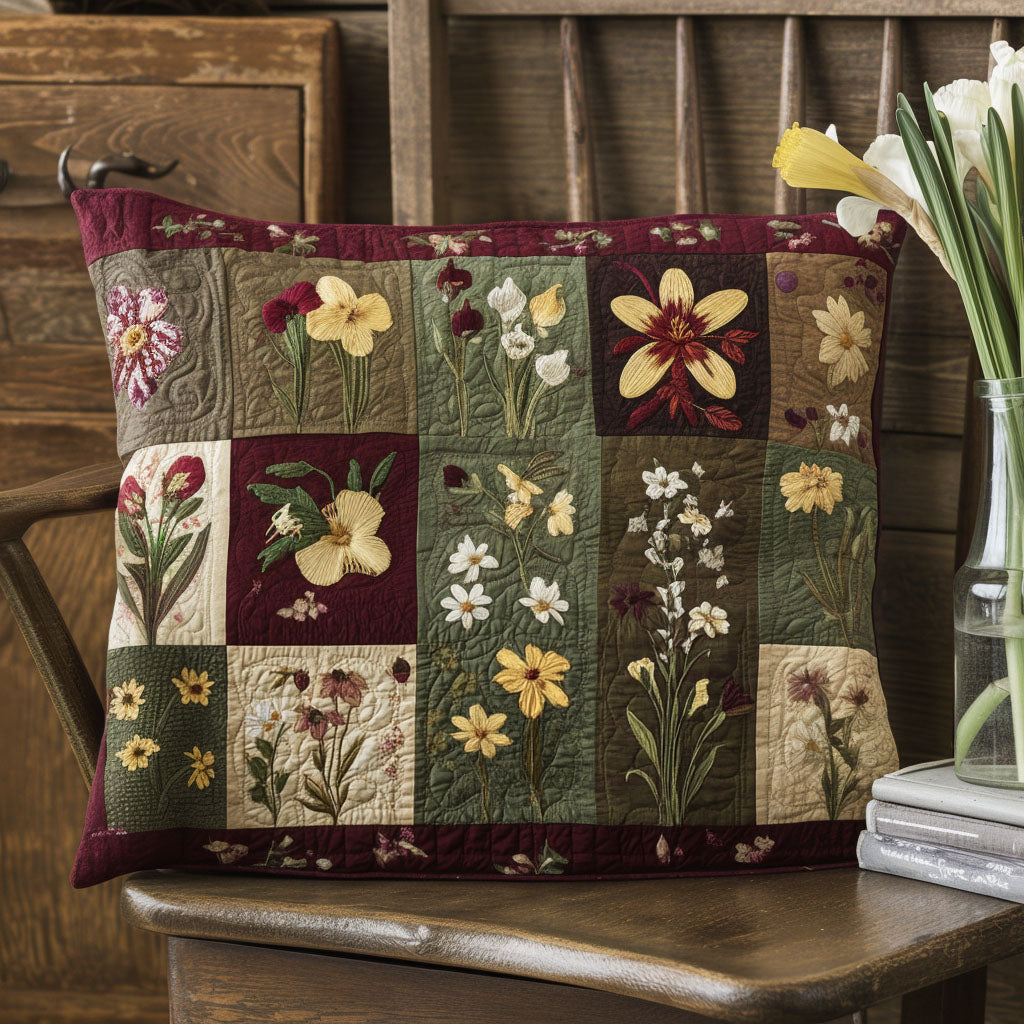 Quilted cushion cover with wildflowers NCU0PT8210
