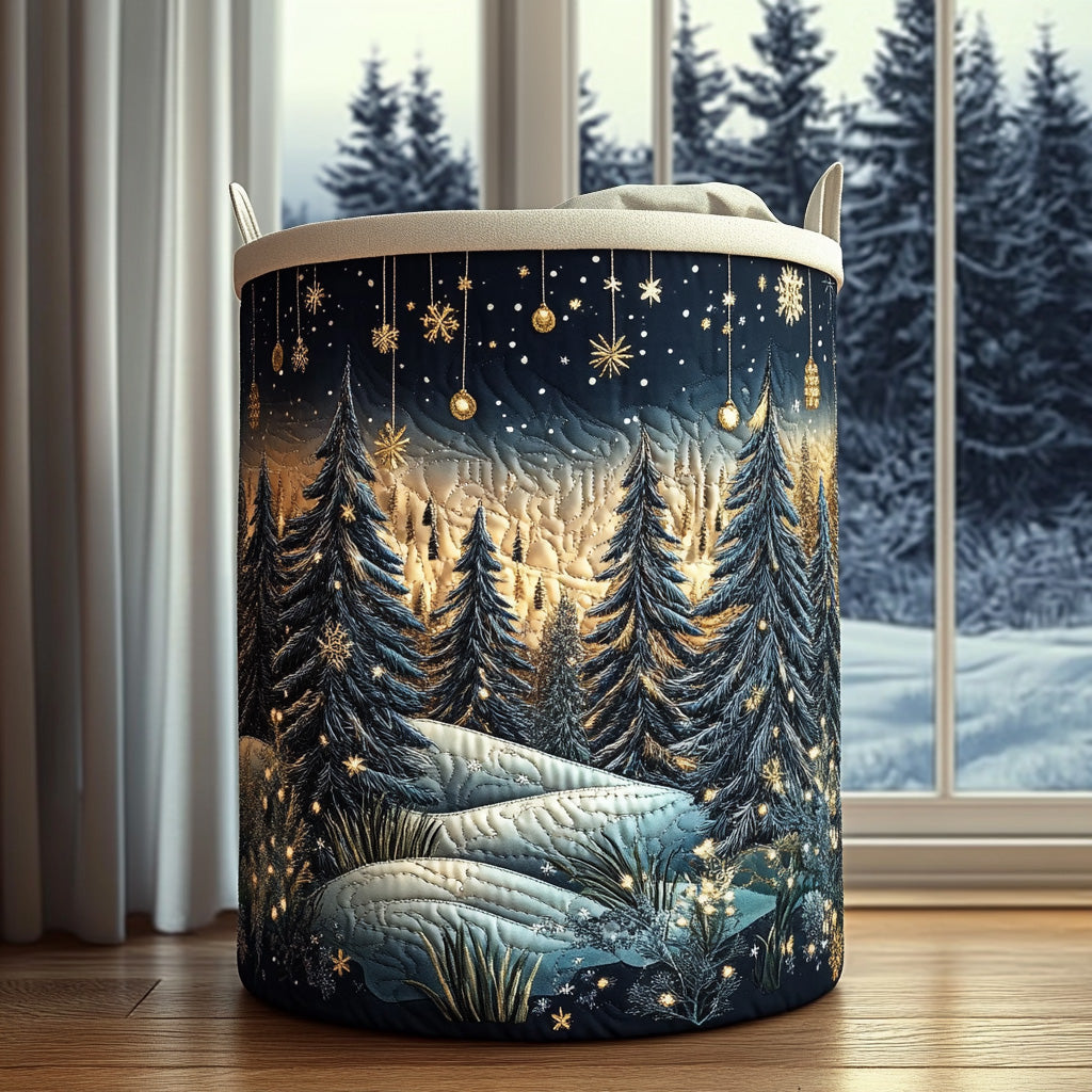 Quilted laundry basket with forest landscape NCU0QN040