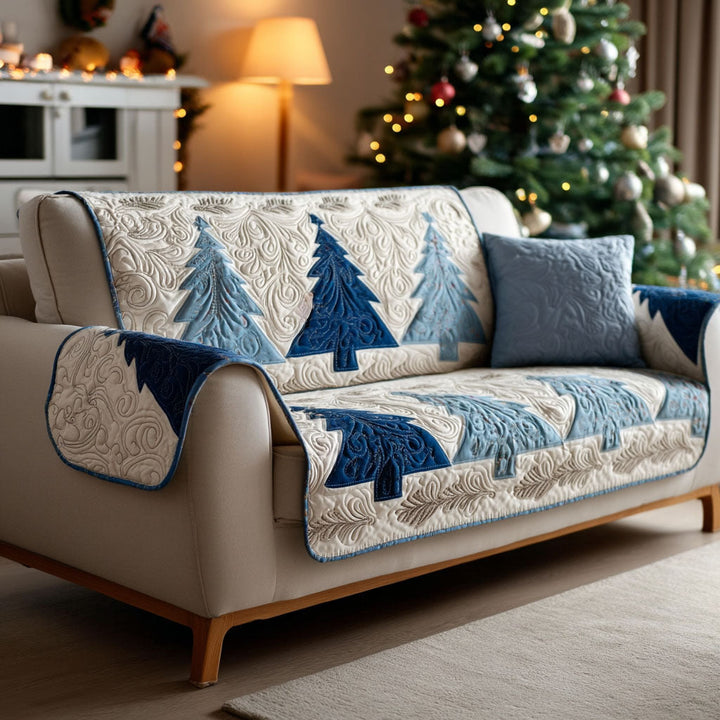 Quilted sofa cover with winter pines NCU0TV436