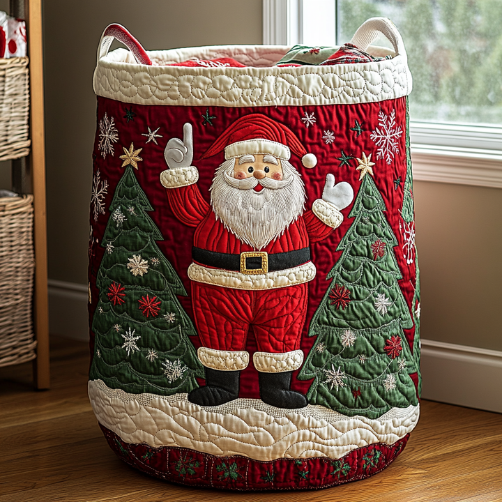 Quilted laundry basket with Santa Claus NCU0QN058