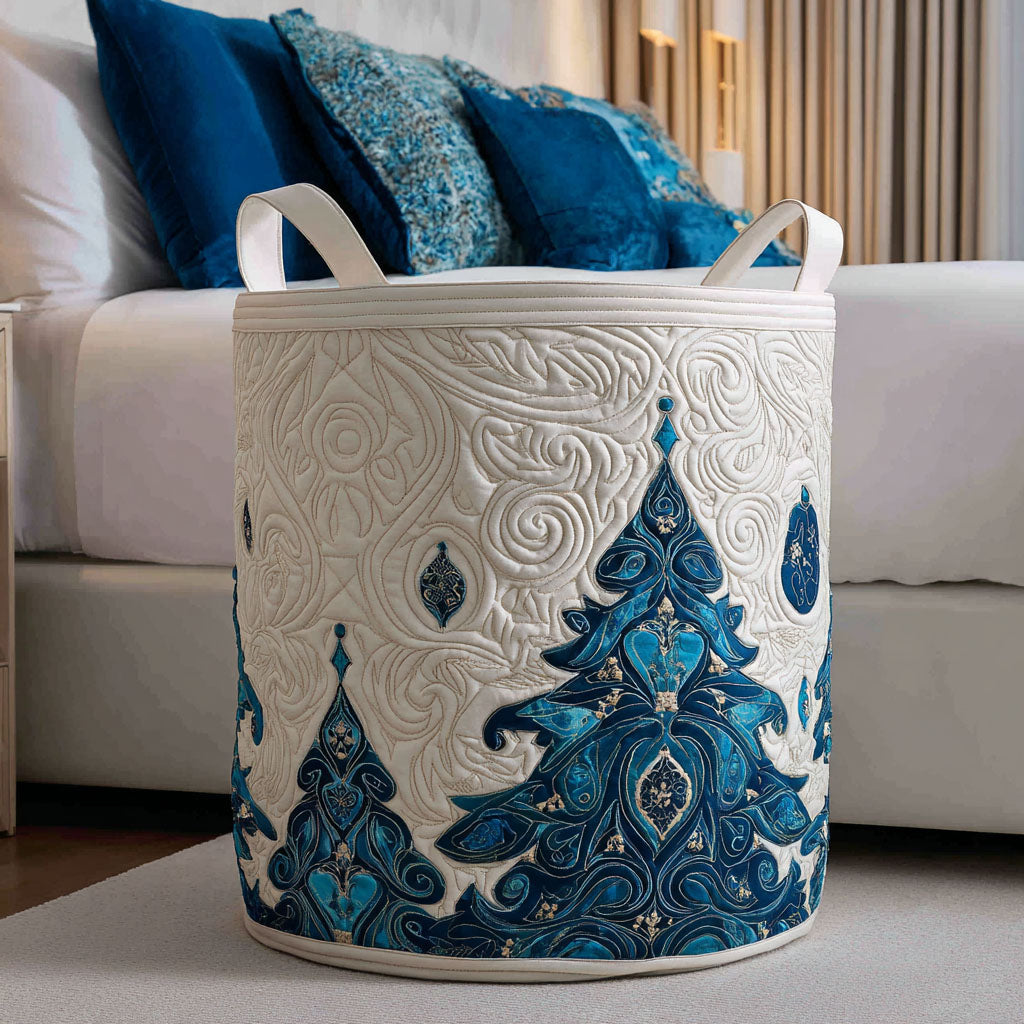 Quilted laundry basket with Christmas pattern NCU0QN032