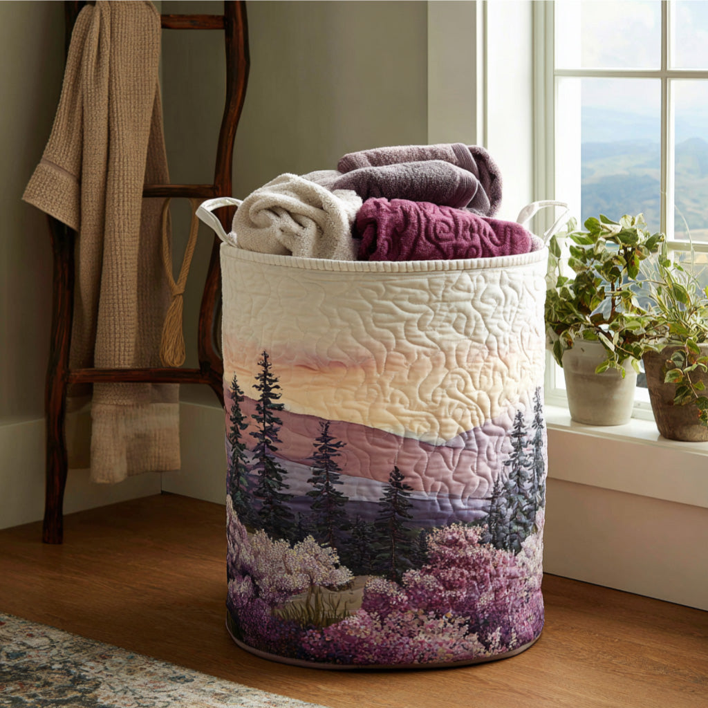 Quilted laundry basket with wisteria NCU0PTT943
