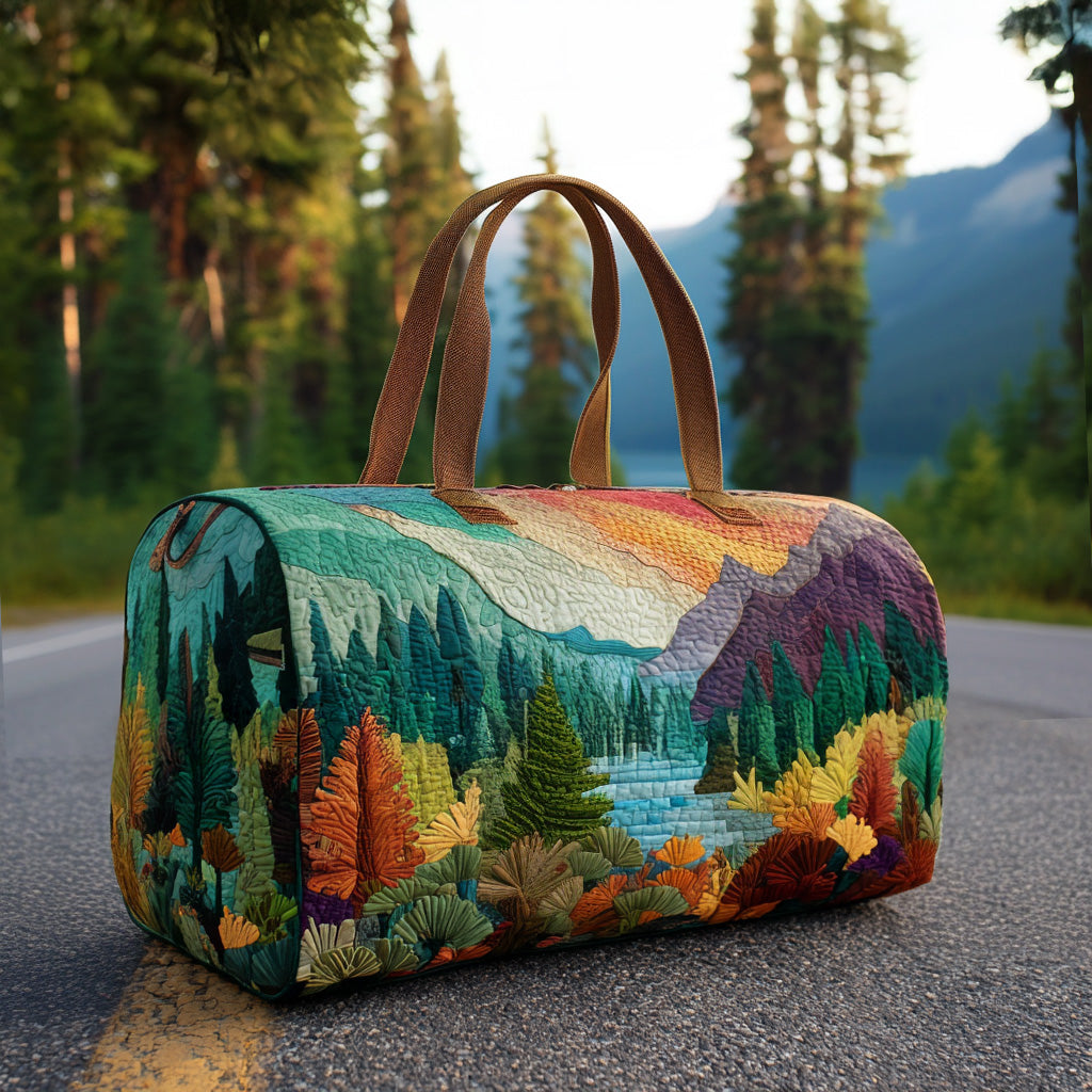 Quilted Travel Bag with Bright Woodland Scene NCU0DV7502