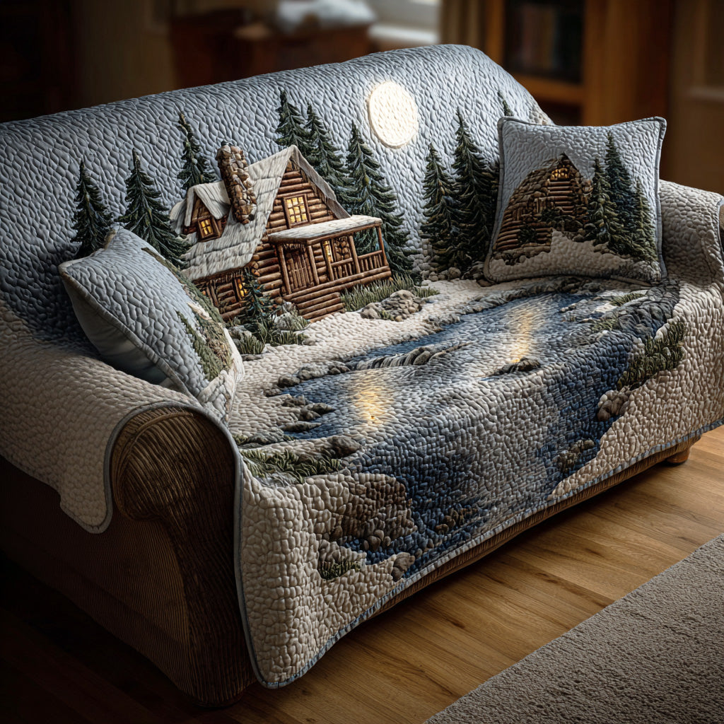 Quilted sofa cover in rustic woodland style NCU0TD1796