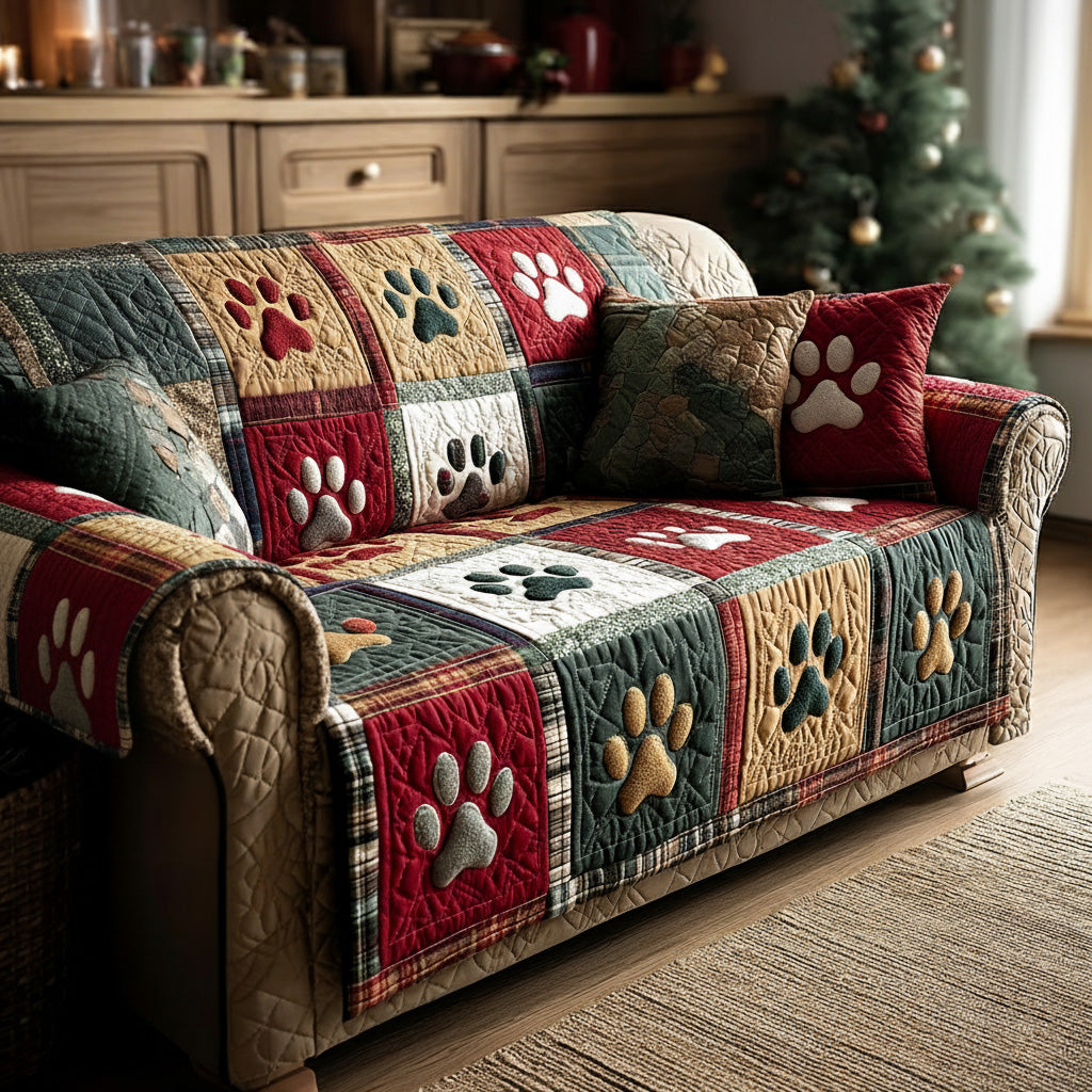 Quilted sofa cover with Christmas pattern NCU0NT11202