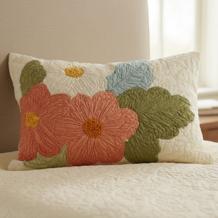 Quilted cushion cover with retro daisies NCU0VL3058