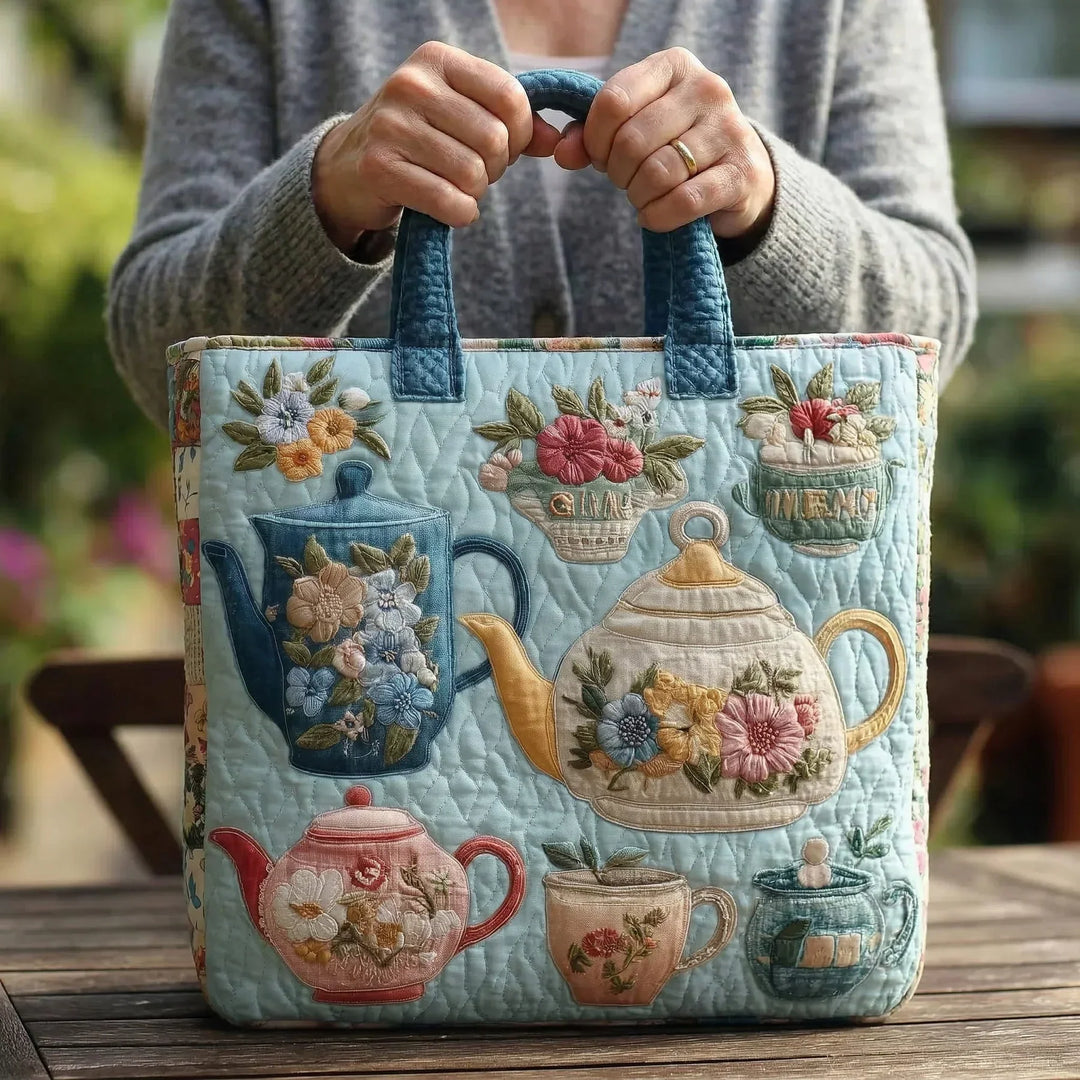 Floral Quilted Shoulder Bag with Spring Floral Pattern design