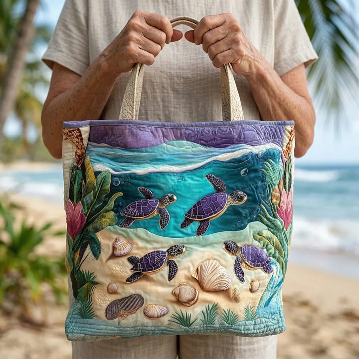 Quilted Everyday Shoulder Bag with Lagoon Pattern design