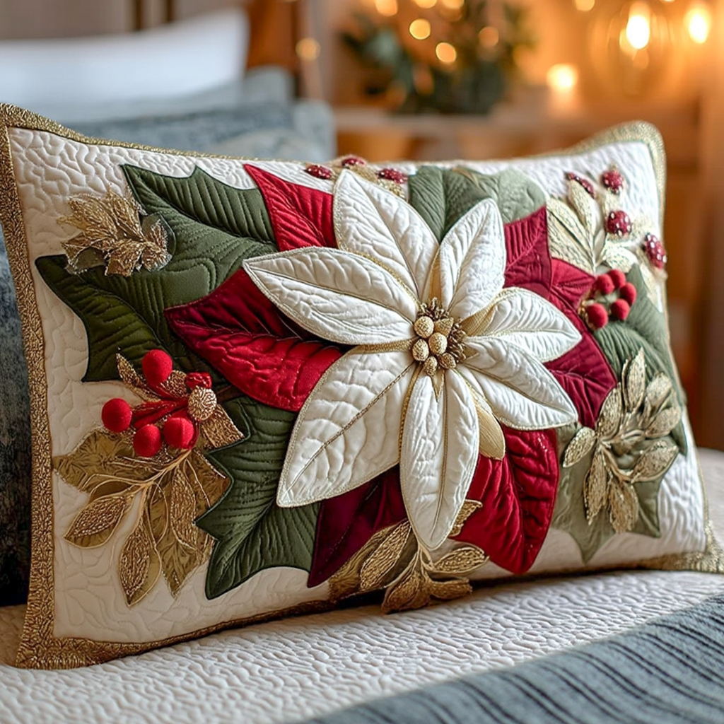 Quilted Cushion Cover with Christmas Star NCU0XD395