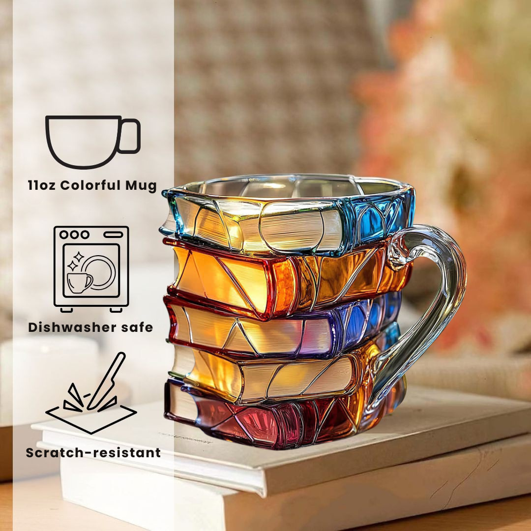 3D Happiness Mug Unique and Handmade for Book Lovers
